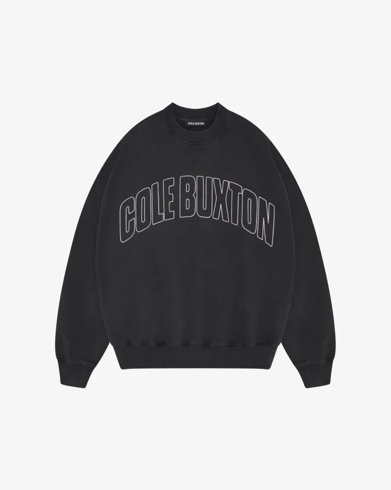 Black Cole Buxton Varsity Arch Outline Sweatshirt