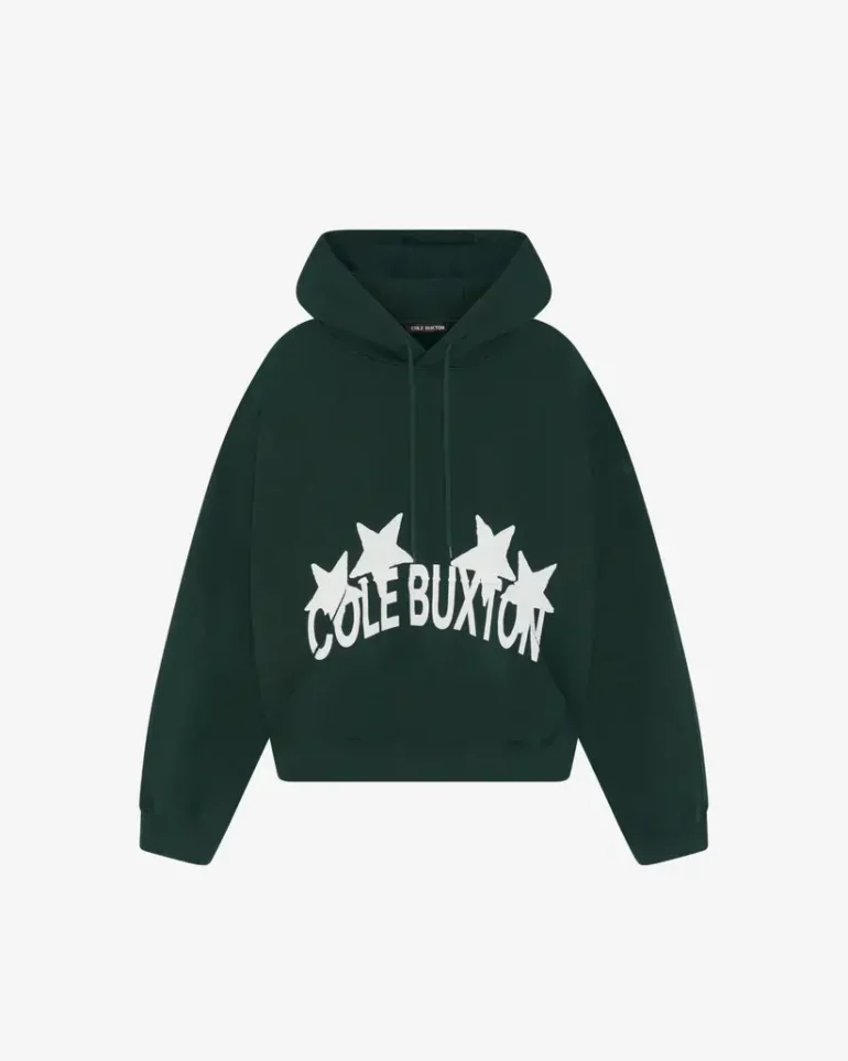 Cole Buxton 4 Star Hoodie Forest Green