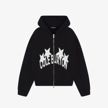 Cole Buxton 4 Star Zip-Up Hoodie Black