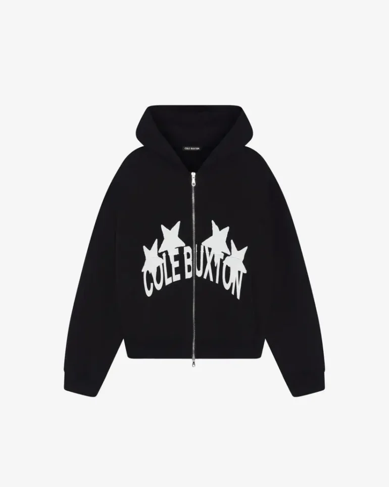 Cole Buxton 4 Star Zip-Up Hoodie Black