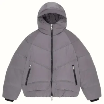 Grey Cole Buxton Nylon Hooded Insulated Jacket